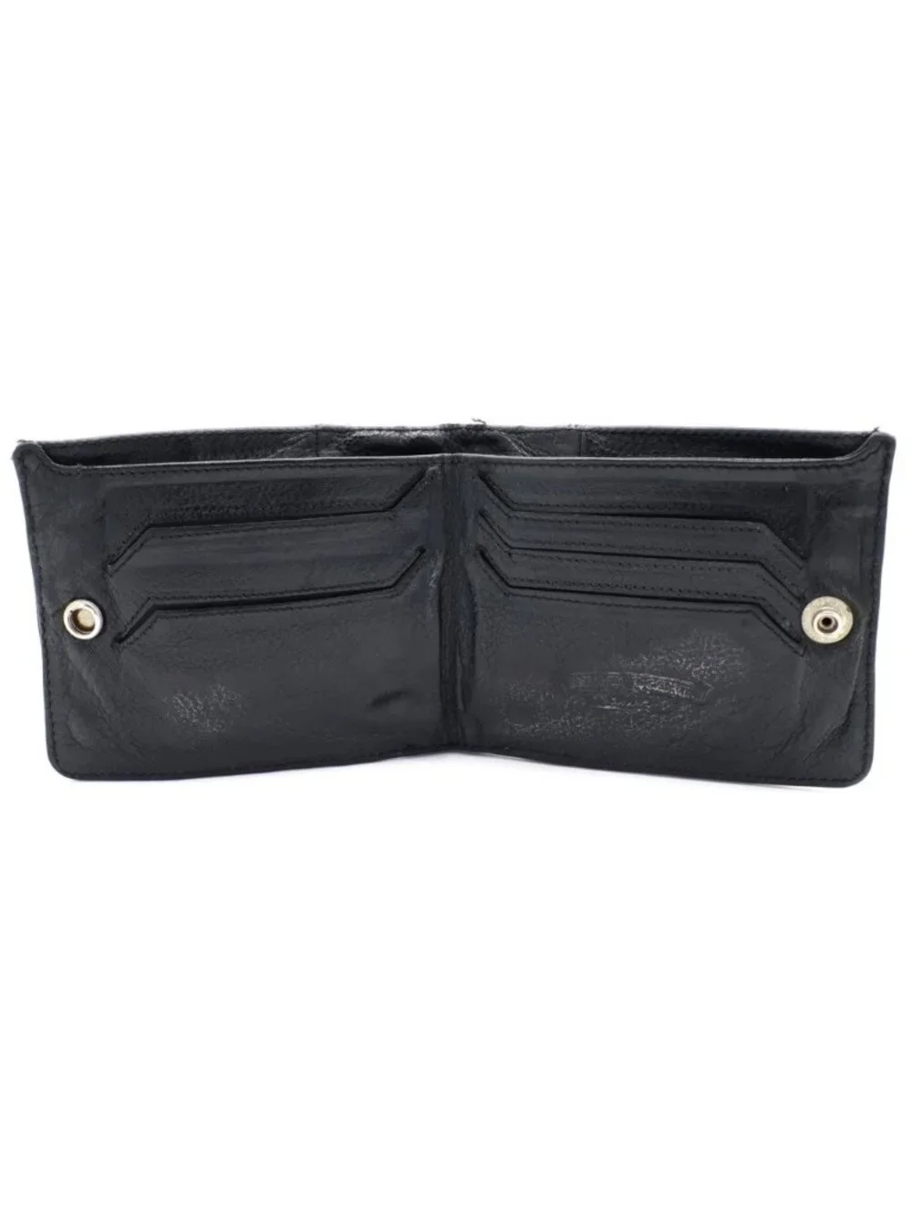 Chrome Hearts Aint Nothin 2 DO Flareani Bifold Leather Wallet Black